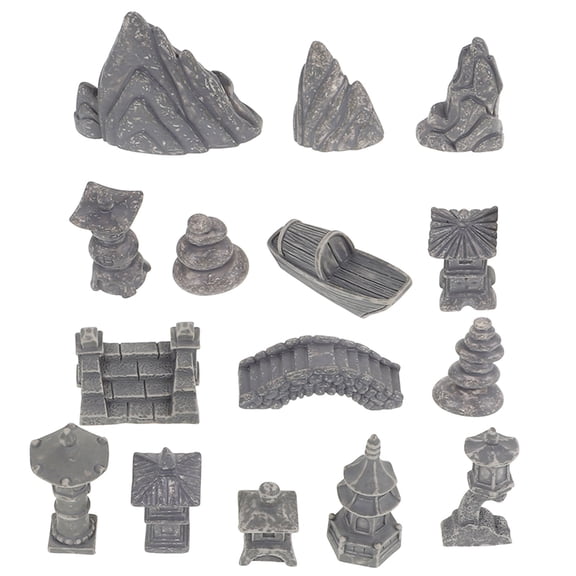 OUNONA Miniature Rockery Sand Table Ornament Set for Bonsai and Zen Garden Decoration, Small Decorative Accessories for Home and Office