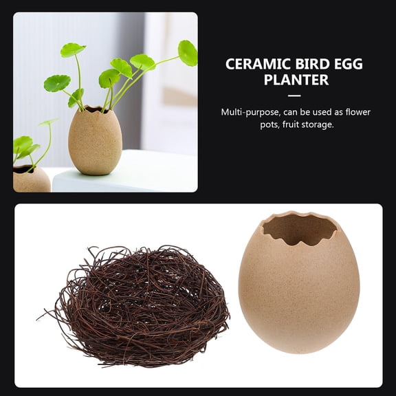 OUNONA 1 Set Novelty Planter Multi Ceramic Rattan For Home Decor Office Decor