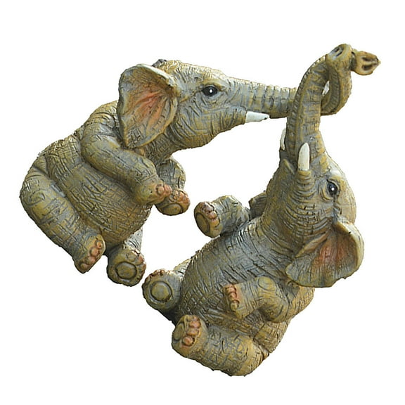 OUNONA 1 Set Resin Couple Elephants Statues Lovely Desktop Decoration Wedding Gift