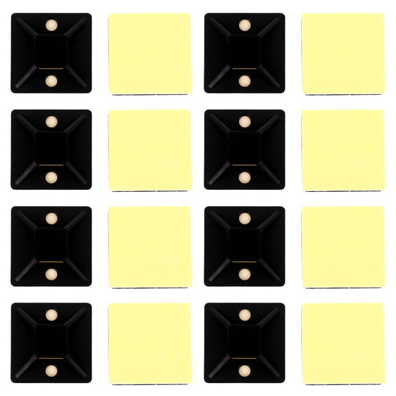 OUNONA 100 Pcs Self Adhesive Cable Tie Mounts Wire Organizer Clips for Home Office Black Base