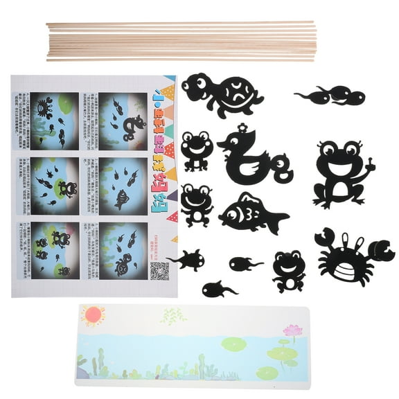 OUNONA 1 Set Shadow Puppet Theater Toy Storytelling Kits for Shadow Puppet Show Family Games for Kids Black