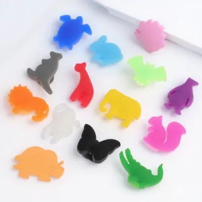 OUNONA 1 Set Silicone Glass Markers Assorted Color Cup Identifying Labels Animal Shapes