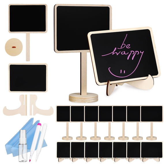 OUNONA Stable Placement Small Chalkboard Signs for Tabletop Decoration and Menus