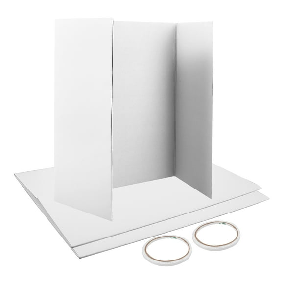 OUNONA 1Set White Fold Display Board with Double Side Tape for Presentations