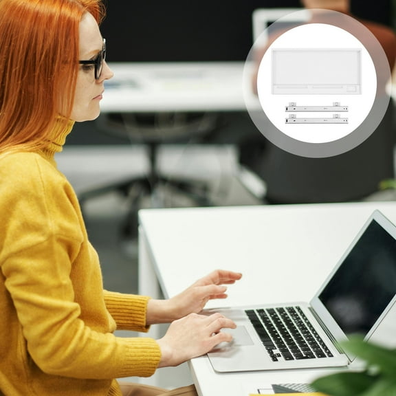 OUNONA 1 Set Under Desk Pull Out Keyboard Tray with Sliders Convenient Office Keyboard Drawer