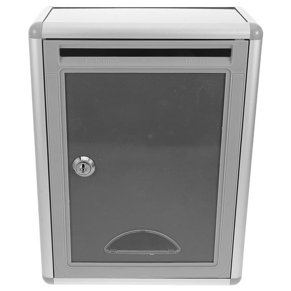 OUNONA 1 Set Wall Mounted Lock Box Secure Hanging Post Box With Key Lock Large Capacity Modern Mailbox Durable Waterproof Outdoor Letter Box For Office Home