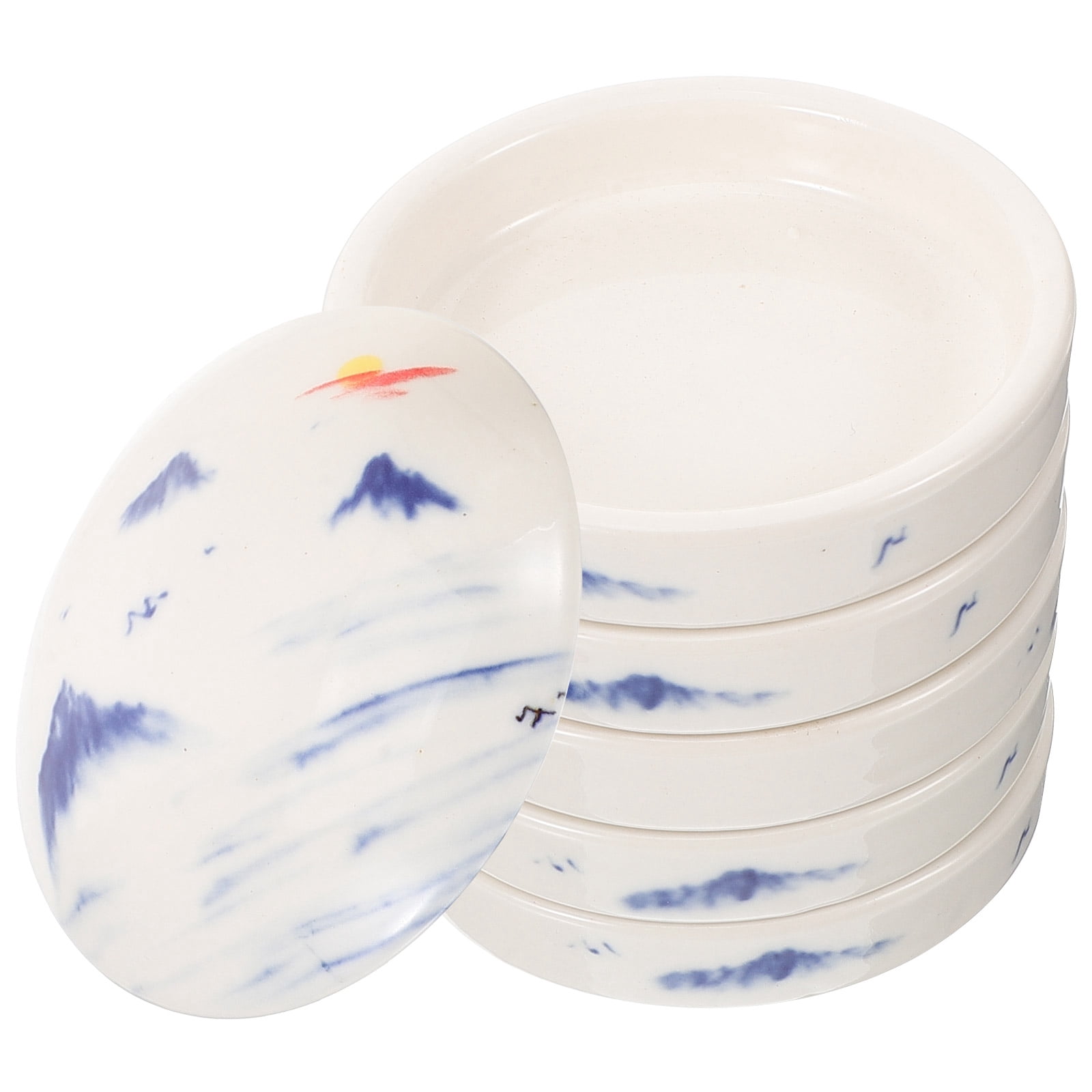 OUNONA 1 Set of Exquisite Ceramic Palette Multi-layer Stackable Pigment Plate Traditional Painting Ink Tray