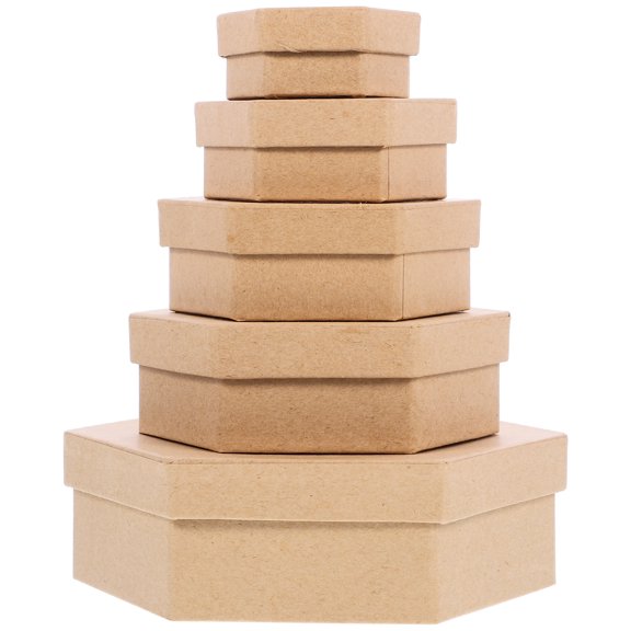 OUNONA 1 Set of  Gift Box with Lid Hexagon Shaped Box Jewelry Storage Box Chocolate Cookie Containers