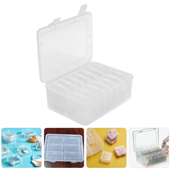 OUNONA 1 Set of Mini Jewelry Organizer Box Beads Storage Case Multi-functional Storage Box with Lid