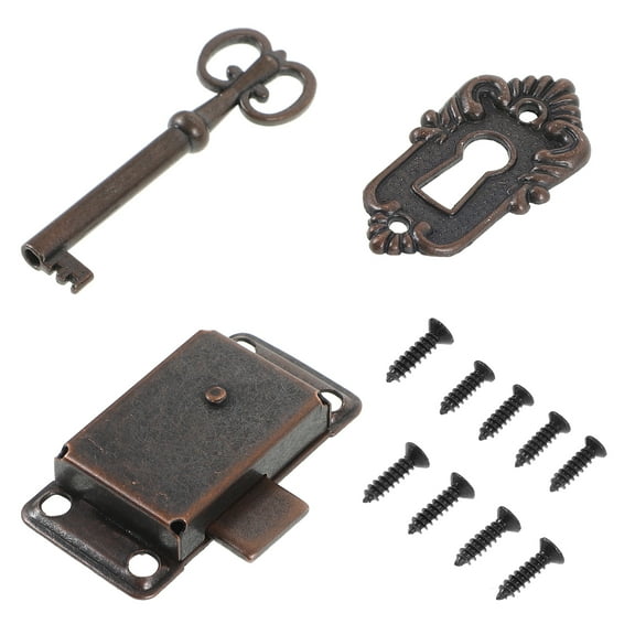 OUNONA 1 Set of Vintage Cabinet Locks Vintage Lock Set Cabinet Doors Lock Kit Dresser Drawers Door Lock