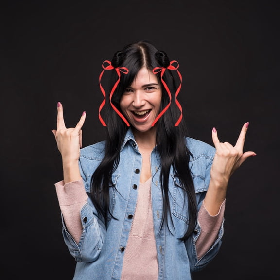 OUNONA 1 pair Kids Hair Accessories For Parties Ribbon Hair Ties Unique Design Comfortable Material Easy To Use Ideal For Birthdays Halloween And Cosplay Reusable And Budget Friendly