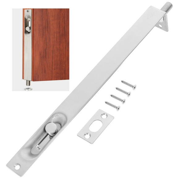 OUNONA 10 Inch Stainless Steel Flush Bolt Door Latch, Hidden Security Catch for Doors, Hardware