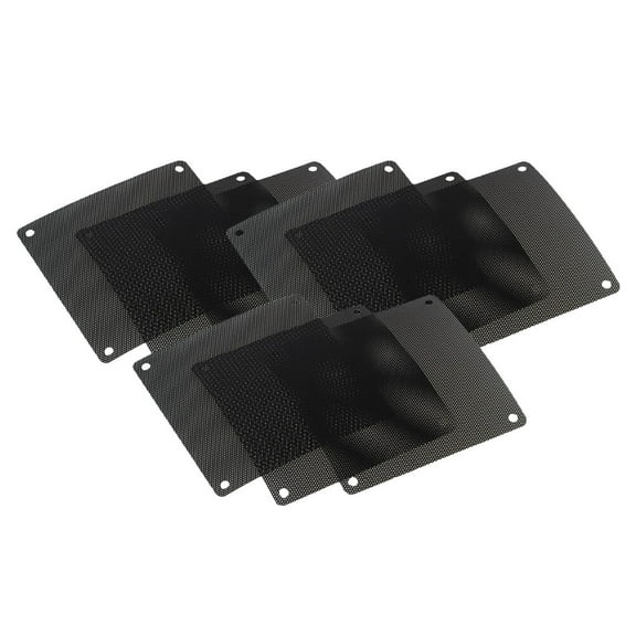 OUNONA 10PCS 14cm Square Computer Mesh Dustproof Filter PVC Dustproof Cover for Chassis Fan (Black)
