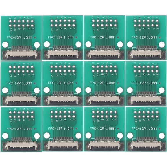 OUNONA 10Pcs Green Fpc Converter Board 12 Pin Connector for LCD Tvs and Monitors