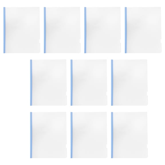 OUNONA 10-Pack Transparent File Folders with Sliding Bar Document Binder for School and Business Use