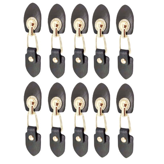 OUNONA 10 Pairs Board Game Fence Black Leather of Buckles Decorative Buttons