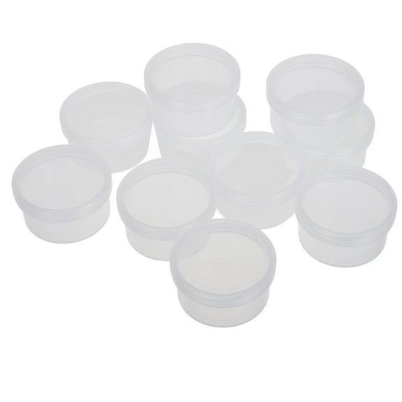 OUNONA 10 Pcs Clear Plastic Bead Storage Containers for Beads Nail Art Glitter Makeup and Travel Cream