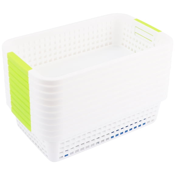 OUNONA 10 Pcs Bin Containers Plastic Storage Basket 16X25.8CM