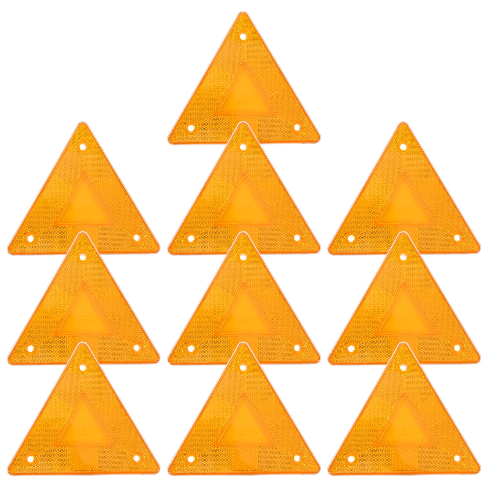 OUNONA 10pcs Reflective Triangles for Vehicle Roadside Warning Signs Car Reflectors