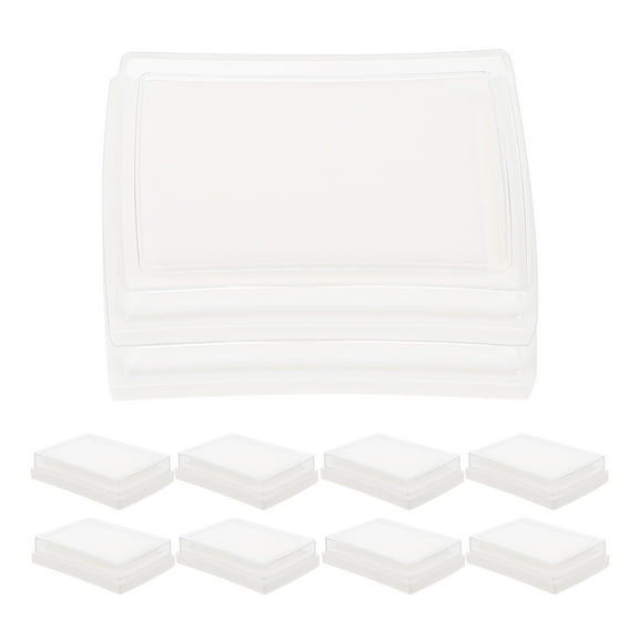OUNONA 10 Pcs Empty Blank Ink Pad Poster Ink Pad Office 7.70X5.30X1.70CM