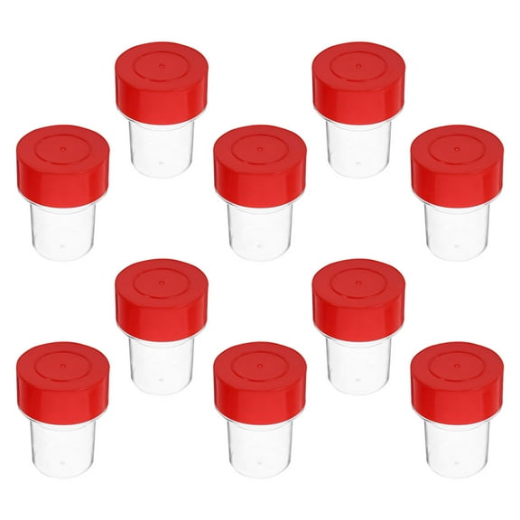 OUNONA 10 Pcs Empty Stamp Container Clear Storage Containers Office Red