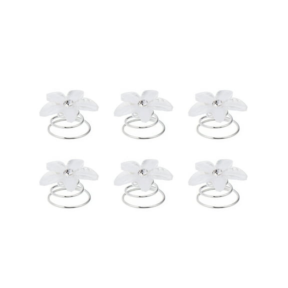 OUNONA 10 Pcs White Floral Spiral Hair Clips Hair Accessories for Women Wedding and Everyday Use
