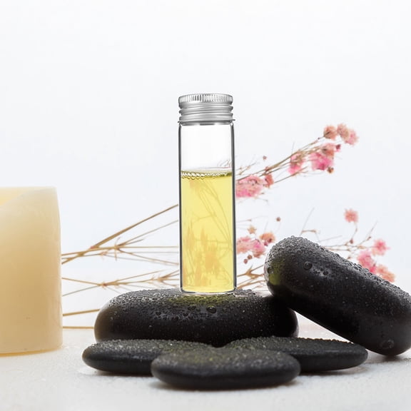 Tineasur Transparent Glass Vials 10Pcs with Aluminum Caps for Liquid Samples and Storage