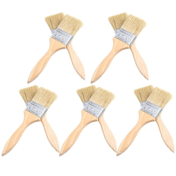 OUNONA 10 Pcs Glue Brush Deck Stain Paint Edger Tool Paintbrush Brushes Yellow