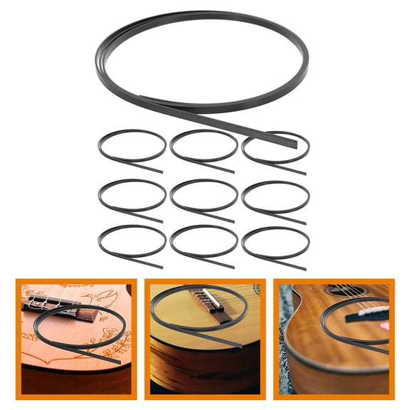 OUNONA 10 Pcs Guitar Binding Material Guitar Edging Travel 165.00X0.60X0.15CM Black