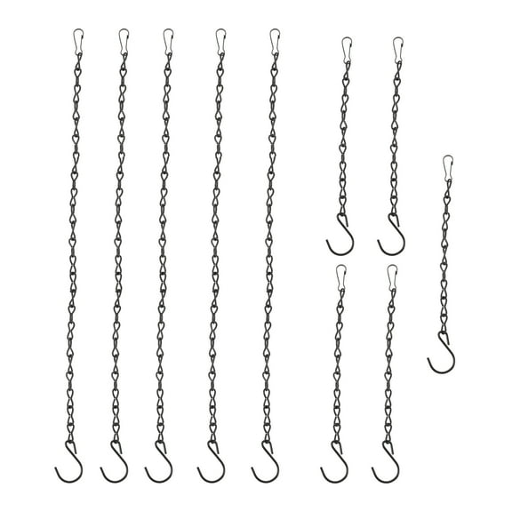 OUNONA 10 Pcs Hanging Plant Holder Chainsaw Chain Bird Cage Pendant Chain 50X3CM Black