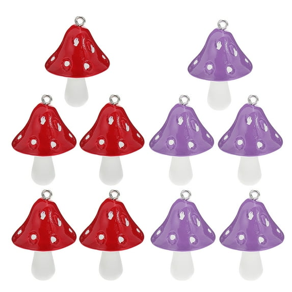 OUNONA 10 Pcs Mushroom Charm Charms for Jewelry Making Bulk Decorative Trinket Dish Shell