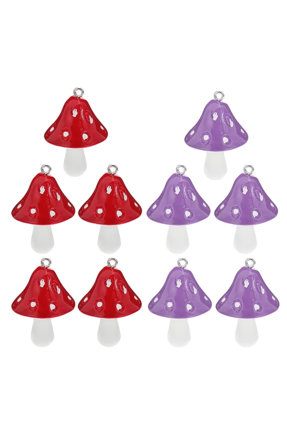 10 Pcs Mushroom Charm Charms for Jewelry Making Bulk Decorative Trinket Dish Shell