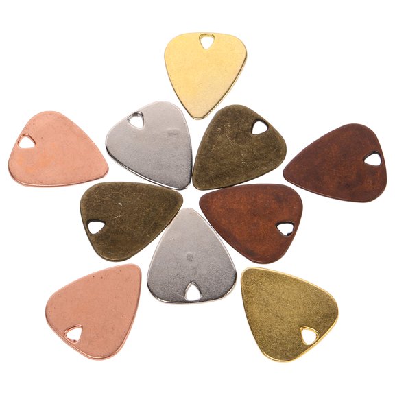 OUNONA 10 Pcs Picks Electric Guitar Metal Pick Necklace 3.00X2.10X0.20CM