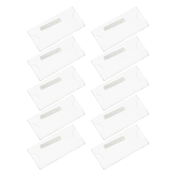 OUNONA 10 Pcs Pin Name Card Badge Restaurant Name Tags Staff 7X3CM Transparent