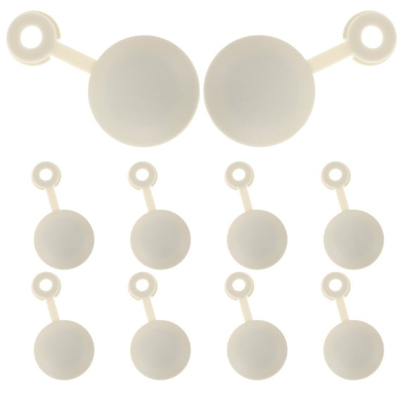 OUNONA  10 Pcs Plastic Screw Caps Hinged Cover Toppers Love Key Ring Grey