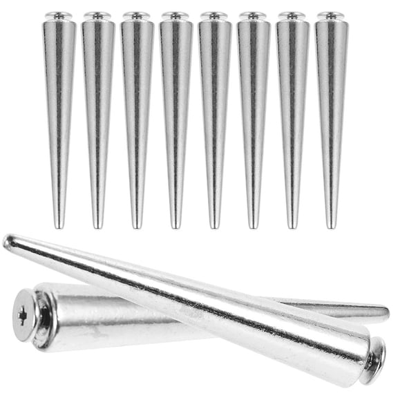 FOLOYORI 10Pcs Plated Silver Punk Rivet Studs Set for Crafting Shoes Jackets and Bags