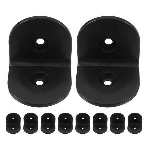 OUNONA 10 Pcs Small Angle Bracket Adjustable Brushed Drawer Punch-free Black