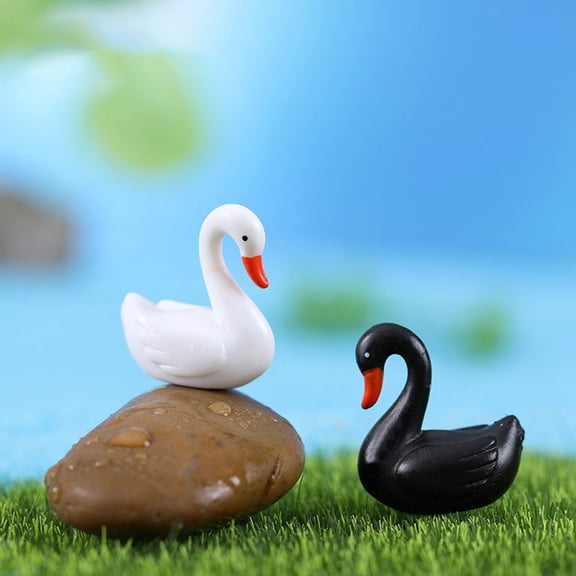 OUNONA  10 Pcs Small Swan Figurine Outdoor Decoration Statue Lovers