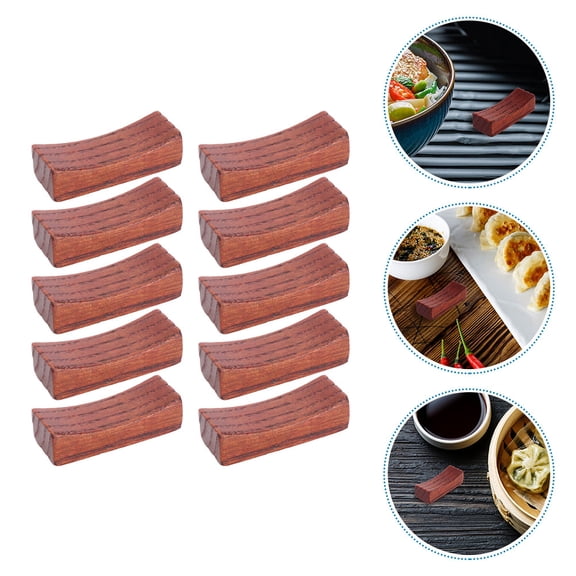CATIEBYE Chopstick Holder Set, Wooden, Light Brown, Keeps Tableware Clean, 10Pcs
