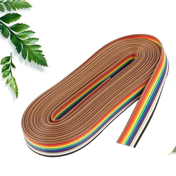 OUNONA 10 Pin Flat Cable Plastic and Copper for Digital Use with Reinforced Ends 10M