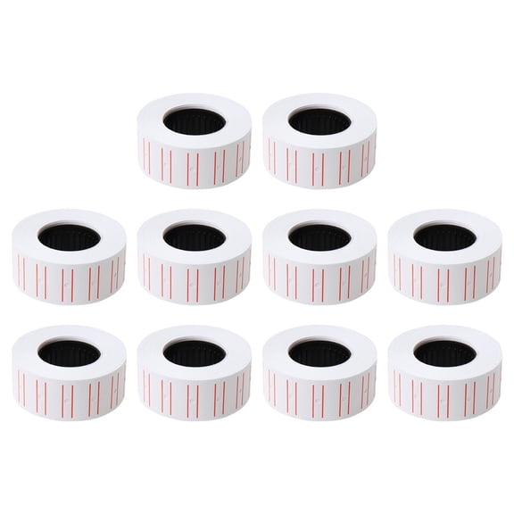 10 Rolls White Pricing Labels for Retail with Adhesive Blank Stickers for Office Shop Grocery Store Yard