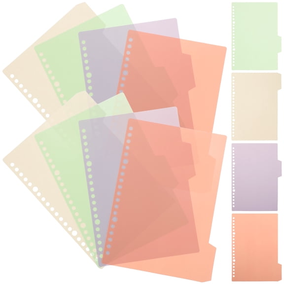 OUNONA 10 Sets Loose-Leaf Notepad Divider Tabs for Binder, Category Page Organizers, and Multi-Use