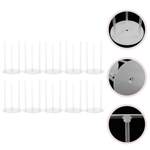 OUNONA  10 Sets Multi-Layer Cake Support Dessert Bracket Supporting Stands for Display Transparent