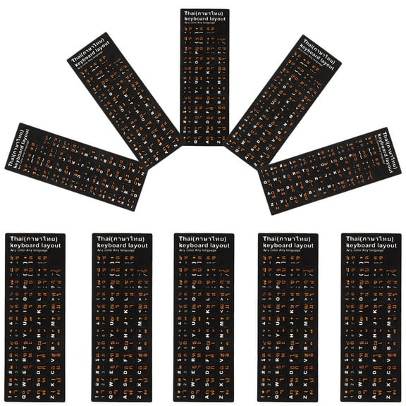 OUNONA  10 Sheets Computer Keyboard Replacement Stickers Thai Notebook
