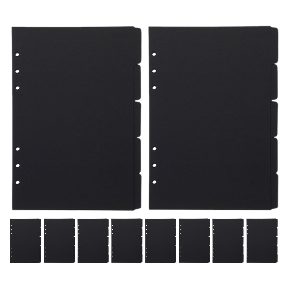 OUNONA Black Paper Binder Dividers with Writable Tabs for Office Use A5 ...