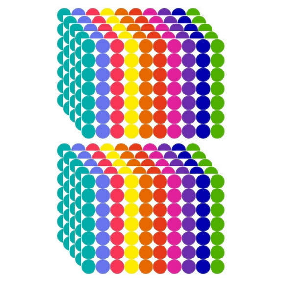 OUNONA Coated Paper Colored Dot Stickers Self Adhesive Round Labels for Sorting