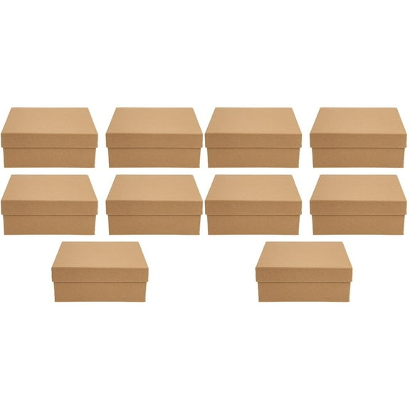 OUNONA 10 pcs  Kraft Paper Gift Boxes Clothing Packing Boxes Present Wrapping Cases
