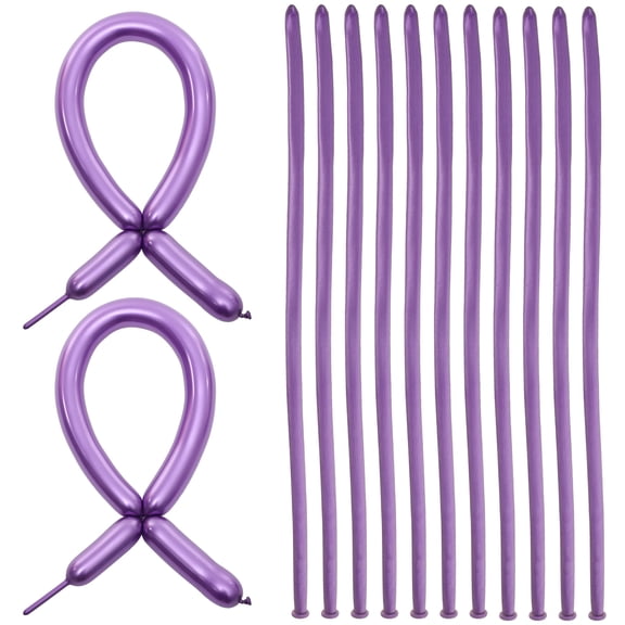 OUNONA Decorative Twisting Balloons Latex Metallic 100Pcs for Animal Modeling
