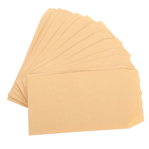 OUNONA 100Pcs Multifunctional Khaki Cash Envelopes for Cards Money and Small Accessories