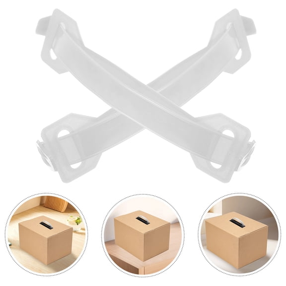 WEAVILUX Carry Handles for Boxes Reusable Transparent Plastic 100pcs
